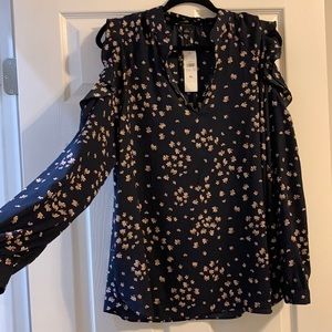 Blouse with abstract floral print